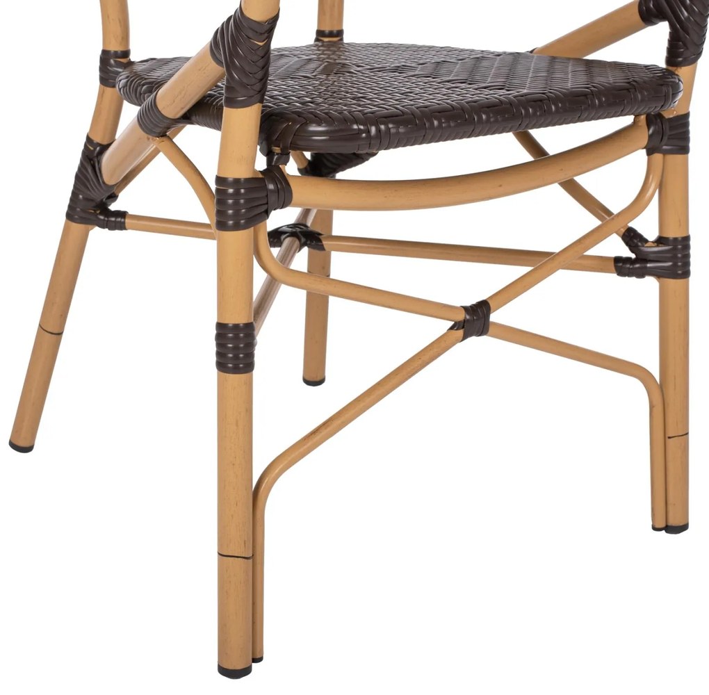 Καρέκλα - Πολυθρόνα C5926.01 Αλουμινίου Bamboo Look Καφέ και Καφέ Rattan 56x62x95Yεκ. 56x62x95 εκ.