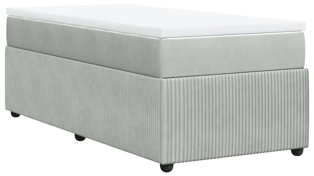 ΚΡΕΒΑΤΙ BOXSPRING ΜΕ ΣΤΡΩΜΑ ΑΝΟΙΧΤΟ ΓΚΡΙ 90X190 ΕΚ. ΒΕΛΟΥΔΙΝΟ 3285608