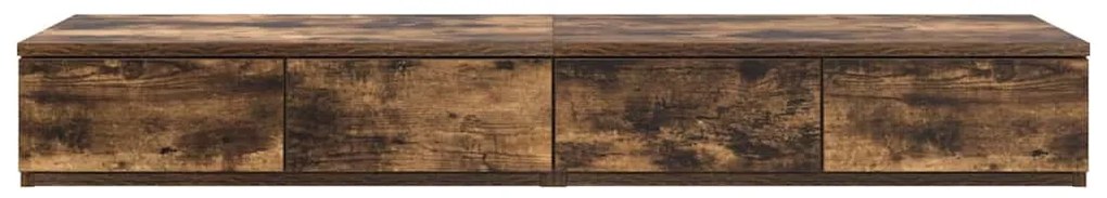 vidaXL Συρτάρια κρεβατιού Καπνιστή δρυς 120 x 36.5 x 16.5 εκ