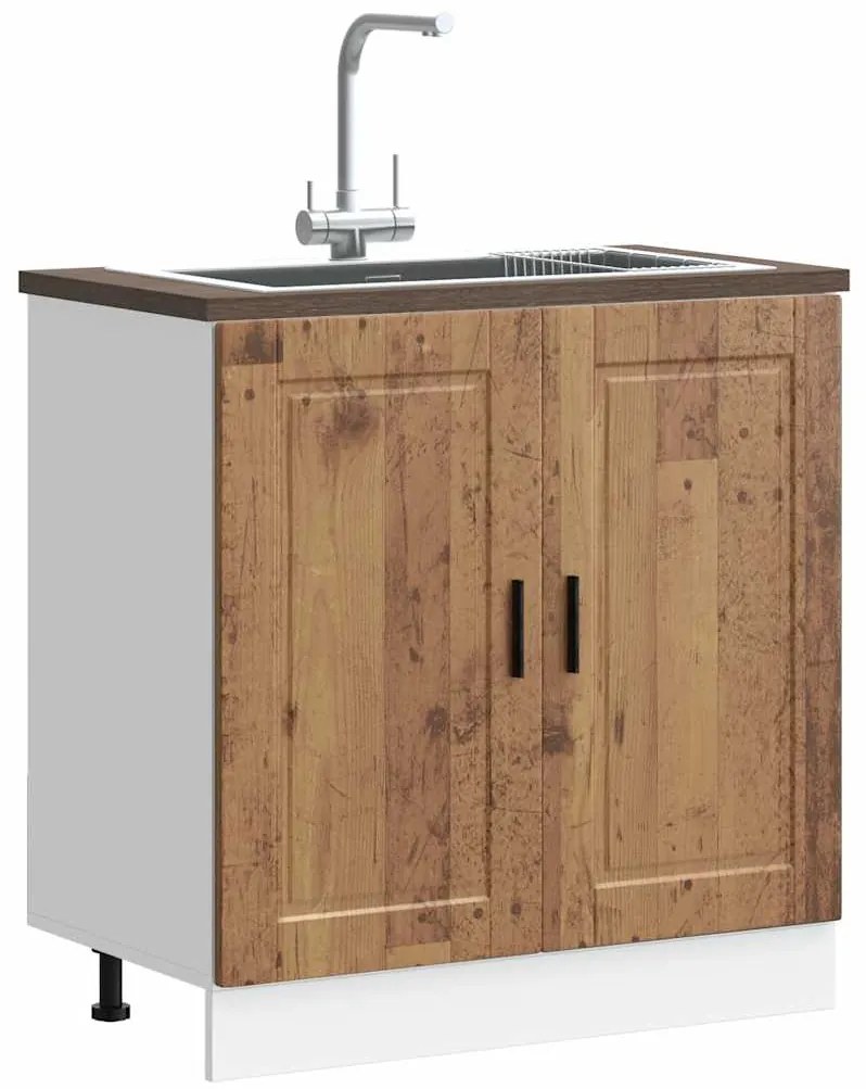 vidaXL Ντουλάπι βάσης νεροχύτη Porto Παλιό Ξύλο 80x46x81,5 cm