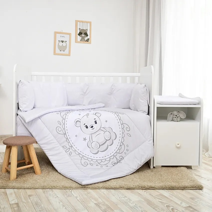 LORELLI ΣΕΤ ΠΡΟΙΚΑΣ ΜΩΡΟΥ ΚΟΥΝΙΑΣ 8 ΤΜΧ RANFORCE LITTLE BEAR GREY 20800055903
