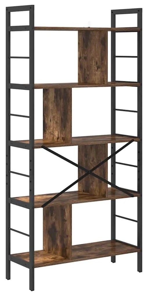 vidaXL Ράφι Βιβλίων Καπνιστό Δρύς 75 x 30 x 156 εκ. Επεξεργασμένο ξύλο