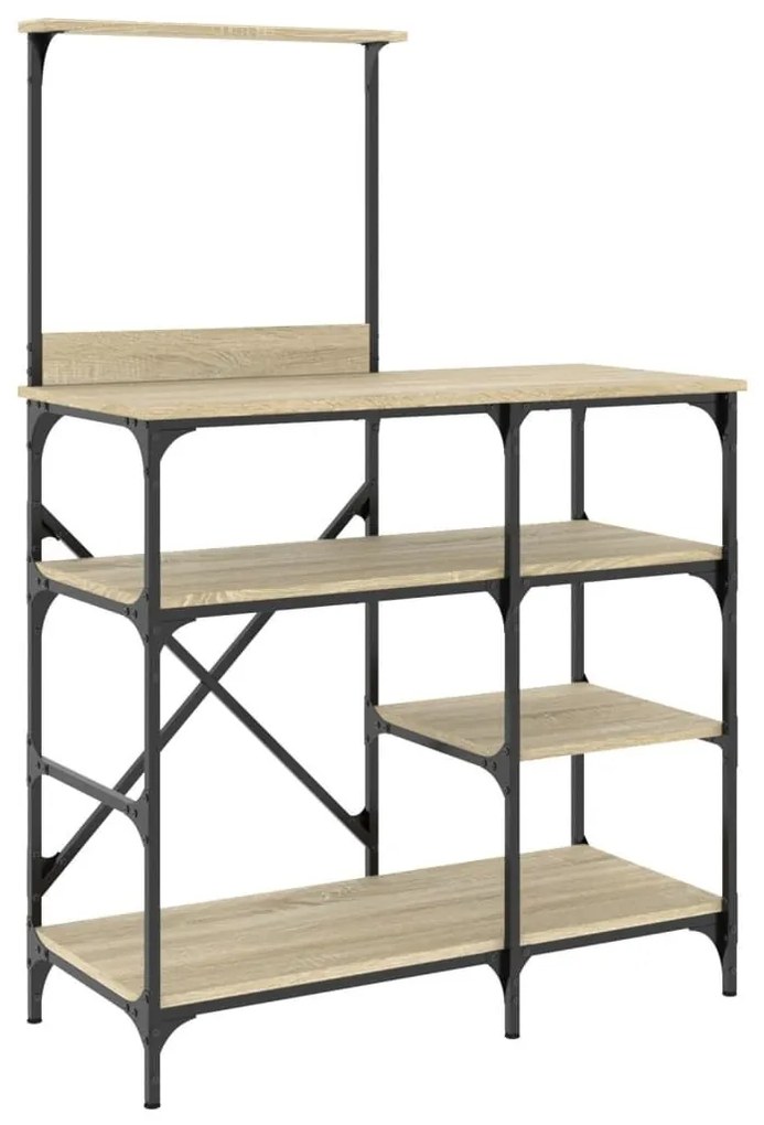 Ραφιέρα Κουζίνας Sonoma Δρυς 90x40x132 εκ. Επ. Ξύλο &amp; Μέταλλο - Καφέ
