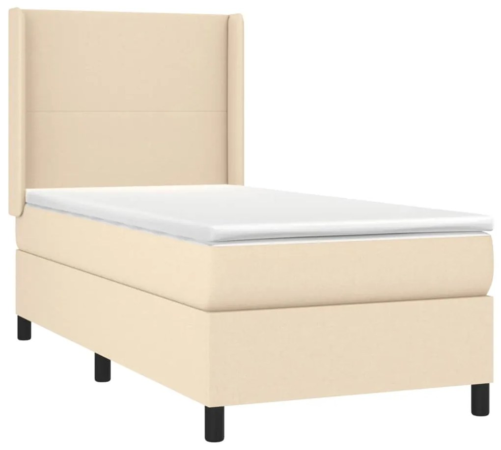 ΚΡΕΒΑΤΙ BOXSPRING ΜΕ ΣΤΡΩΜΑ ΚΡΕΜ 90X190 ΕΚ.ΥΦΑΣΜΑΤΙΝΟ 3131238