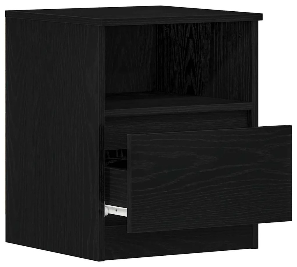 vidaXL Κομοδίνο Μαύρη δρυς 40 x 40 x 50 cm Επεξεργασμένο ξύλο