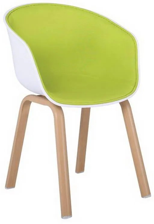 Πολυθρόνα Optim ΕΜ140,4F 54x51x79cm Lime-White Σετ 4τμχ Μέταλλο,Ύφασμα,Πολυπροπυλένιο