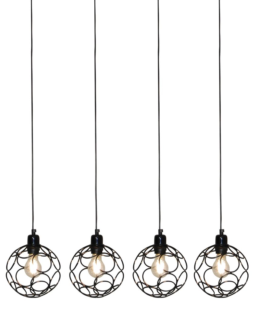 Φωτιστικό Οροφής HL-3588-4 ALINE BLACK PENDANT - 21W - 50W - 77-4068