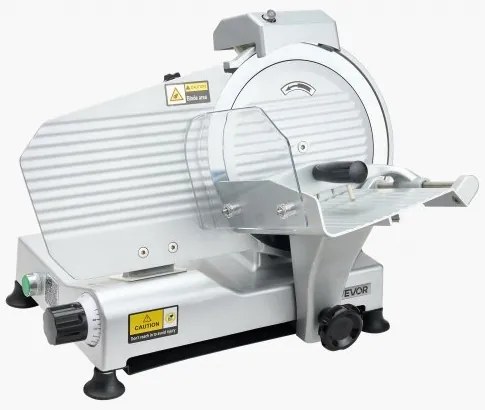 VEVOR Commercial Meat Slicer, 320W Electric Deli Slicer Machine with 250 mm Sharp Blade, Meat-Slicer with 450 RPM Slicing Speed, 0-10 mm Adjustable Thickness, for Frozen Meat, Ham, Baguett &amp; Steak