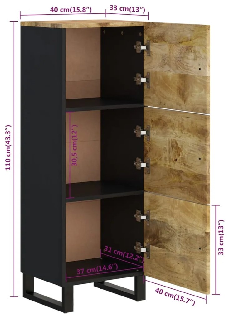 ΝΤΟΥΛΑΠΙ ΨΗΛΟ ΜΕ 3 ΠΟΡΤΕΣ 40X33X110 ΕΚ ΜΑΣΙΦ ΞΥΛΟ ΜΑΝΓΚΟ&amp;ΣΙΔΕΡΟ 352929