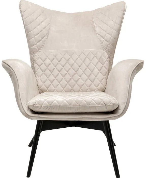 Armchair Tudor Velvet Creme - Μπεζ