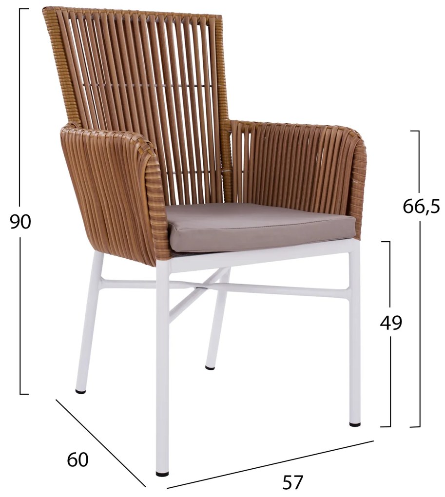 ΠΟΛΥΘΡΟΝΑ ΑΛΟΥΜΙΝΙΟΥ COMPRERIA HM5298.01 ΜΠΕΖ ΜΕ ΜΑΞΙΛΑΡΙ 57x60x90 cm