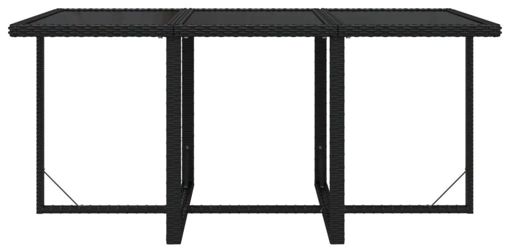 vidaXL Σετ Τραπεζαρίας Κήπου 7 τεμ. Μαύρο Συνθετικό Ρατάν με Μαξιλάρια