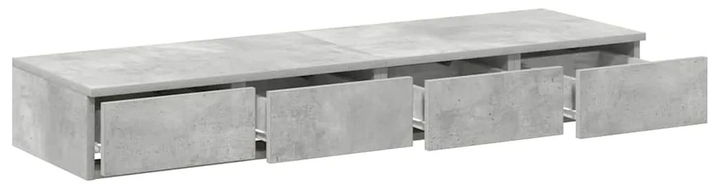 vidaXL Συρτάρια κρεβατιού Γκρι σκυροδέματος 120 x 36.5 x 16.5 εκ
