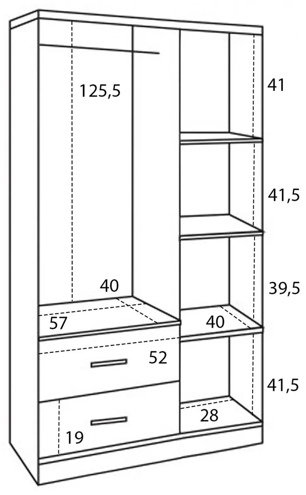 ΝΤΟΥΛΑΠΑ 3ΦΥΛΛΗ ME 2 ΣΥΡΤΑΡΙΑ CAESAR  SONAMA ΜΕ ΓΚΡΙ 89x42,5Χ181εκ.