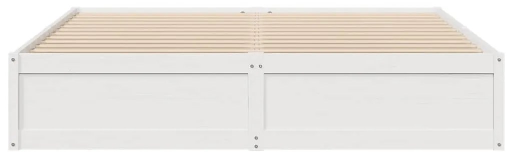 vidaXL Σκελετός Κρεβ. Χωρίς Στρώμα Λευκό 200x200 εκ Μασίφ Πεύκο