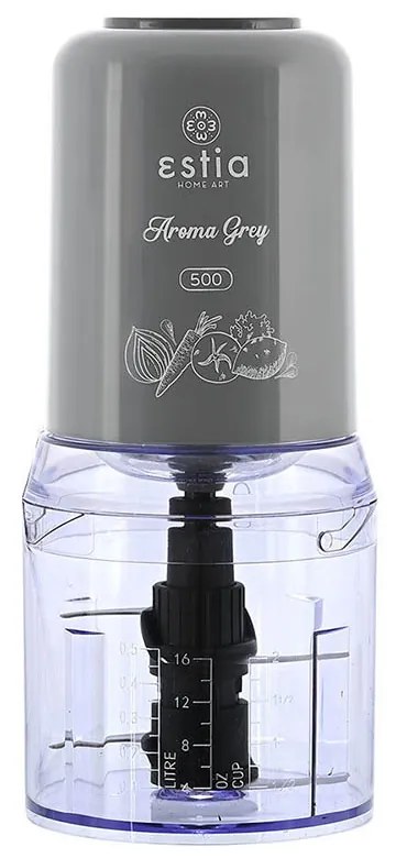 Πολυκόπτης Aroma Grey 400w Με Πλαστικό Δοχείο 500ml Estia