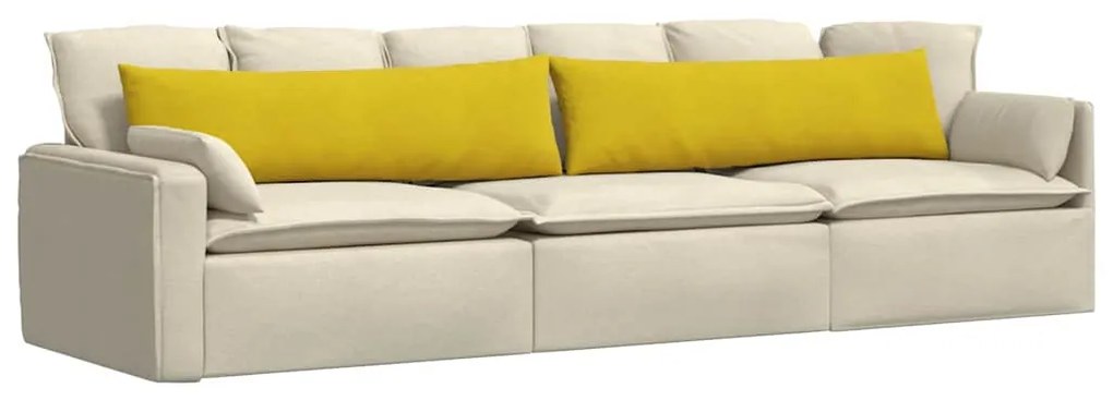 vidaXL Μαξιλάρι Καναπέ 2 pcs Κίτρινο 145 x 40 εκ. Υφασμάτινο Κορντουρά