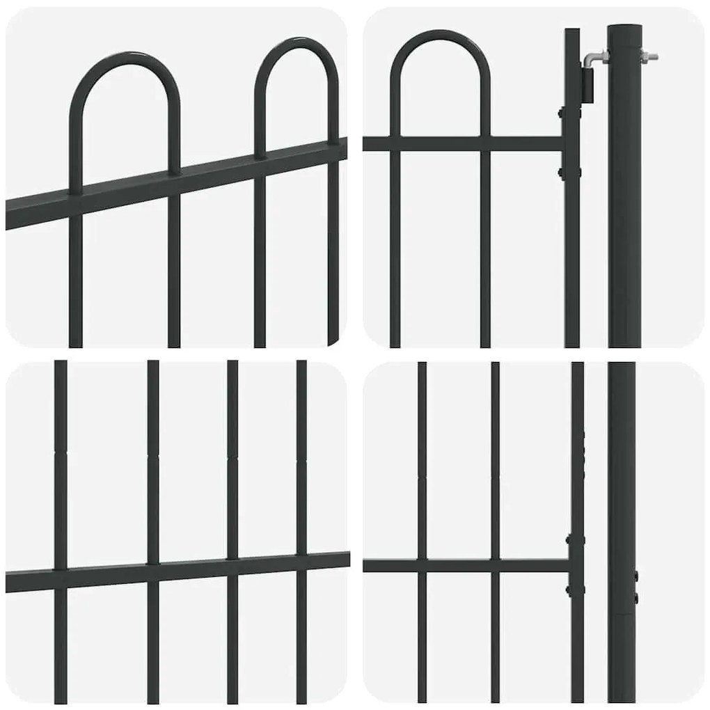 vidaXL Πύλη Φράχτη Γκρι 100 x 150 cm Χάλυβας με Επικάλυψη Πούδρας
