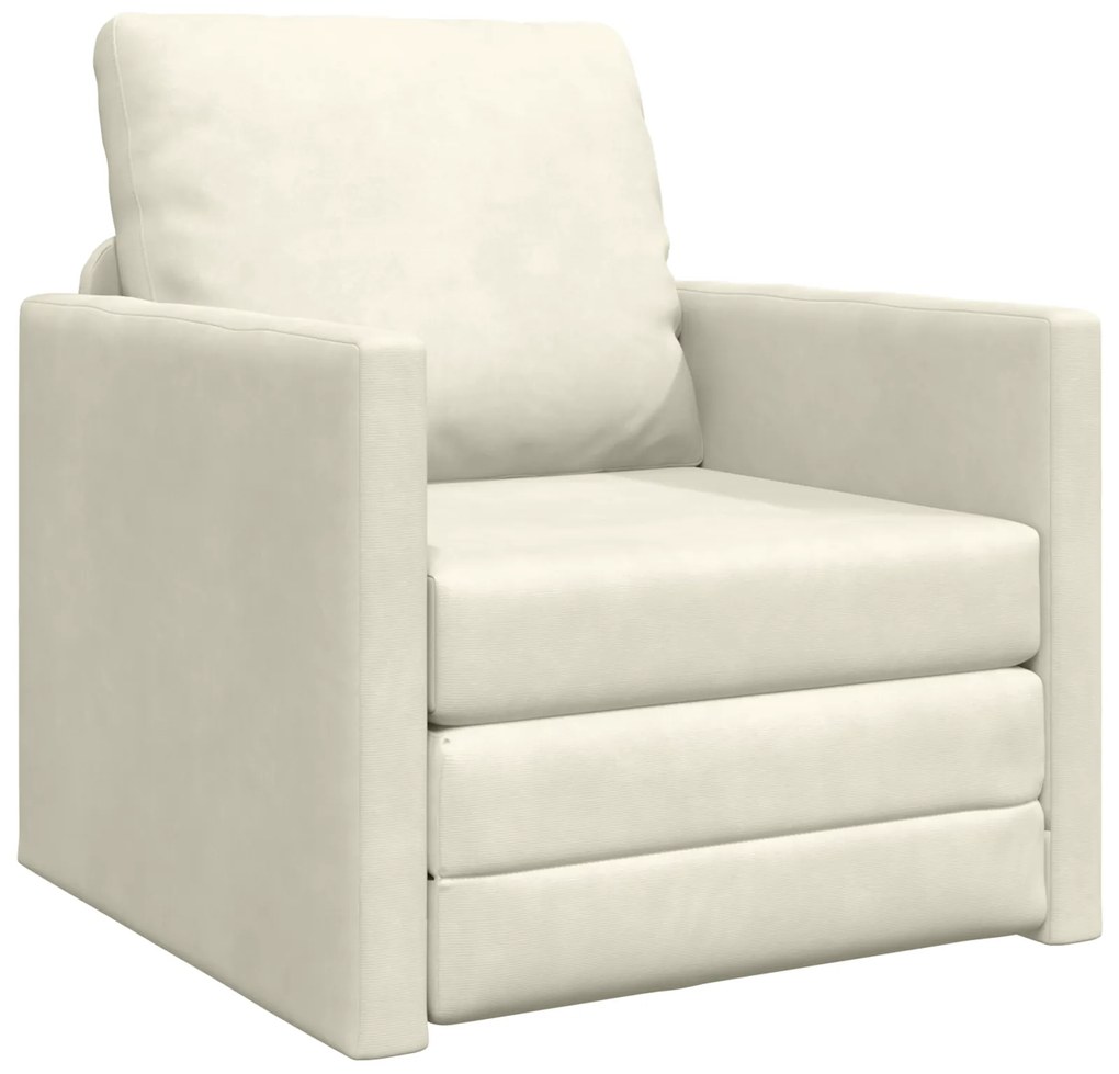 vidaXL Καναπές Κρεβάτι 2 σε 1 Κρεμ 74x77x81 cm Βελούδο