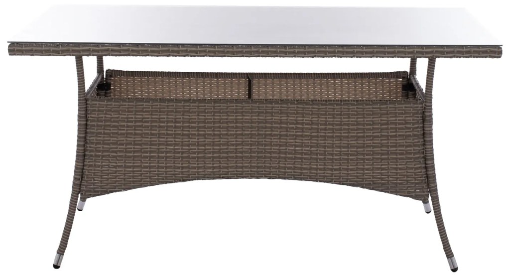 ΤΡΑΠΕΖΙ ΜΕΤΑΛΛΙΚΟ MINSK RATTAN ΓΚΡΙ HM5507.01 150x90x75Υ εκ. (1 Τεμμάχια)