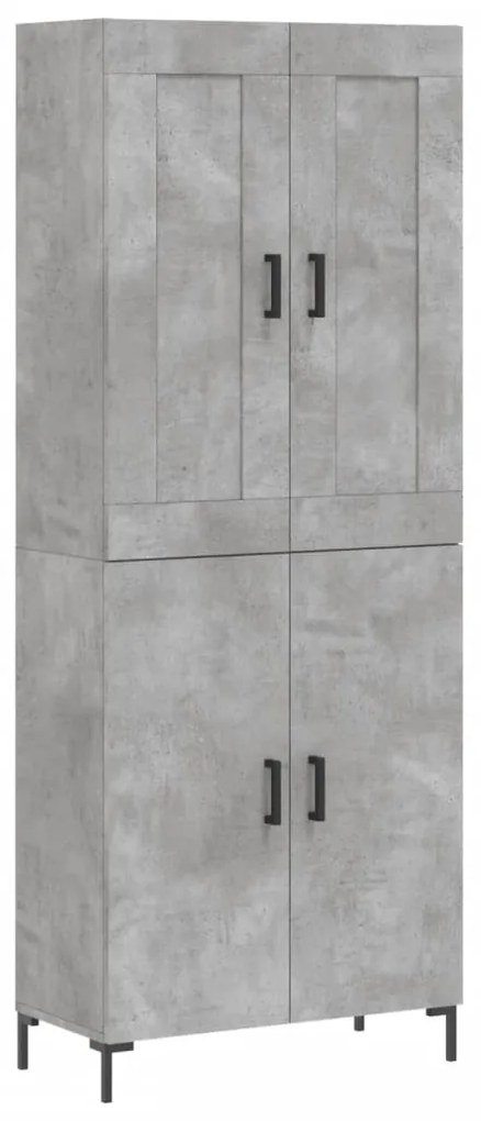 vidaXL Ντουλάπι Γκρι Σκυροδέματος 69,5x34x180 εκ. Επεξεργασμένο Ξύλο