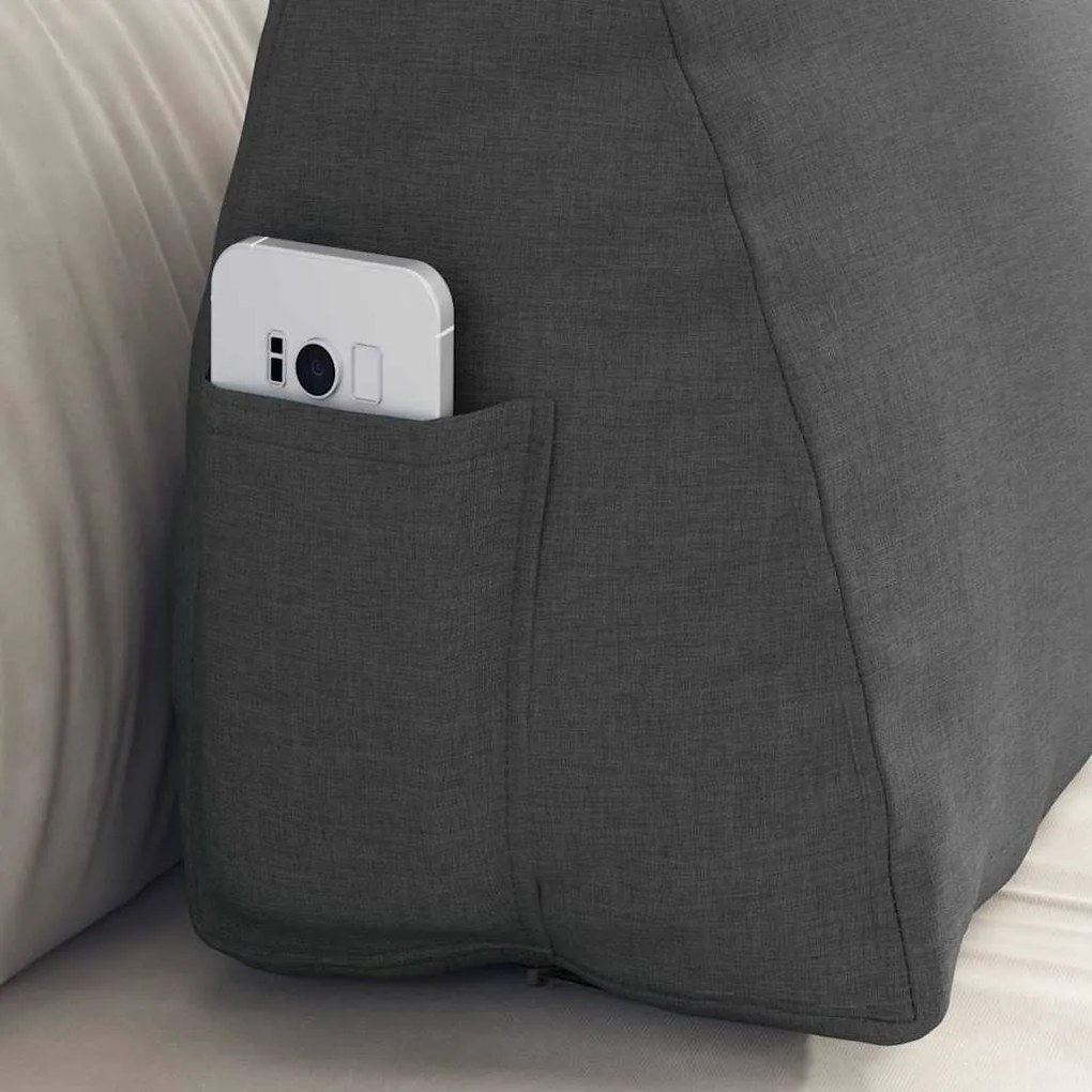 vidaXL Μαξιλάρι Πλάτης Σκούρο Γκρι 60 x 20 x 50 εκ. ύφασμα