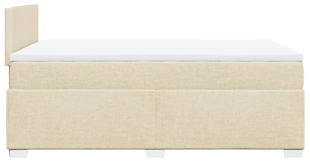 Κρεβάτι Boxspring με Στρώμα Κρεμ 120x200 εκ. Υφασμάτινο - Κρεμ