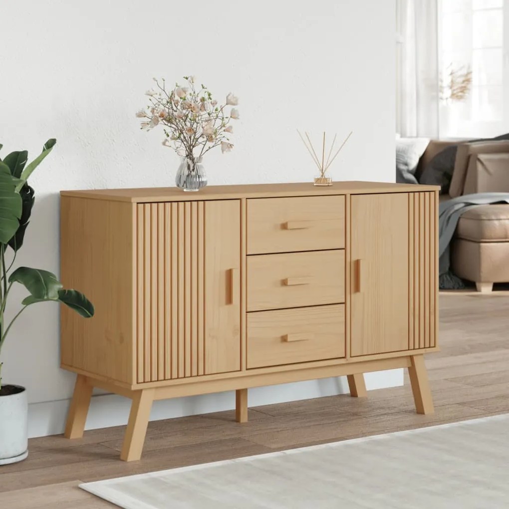 vidaXL Μπουφές OLDEN Καφέ 114 x 43 x 73,5 εκ. από Μασίφ Ξύλο Πεύκου