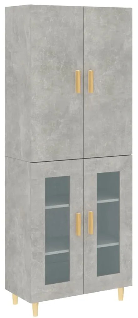 vidaXL Ντουλάπι Γκρι Σκυροδέματος 69,5x34x180 εκ. Επεξεργασμένο Ξύλο