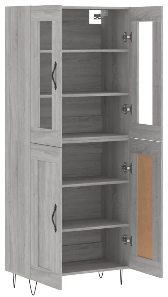 vidaXL Ντουλάπι Γκρι Sonoma 69,5 x 34 x 180 εκ. Επεξεργασμένο Ξύλο