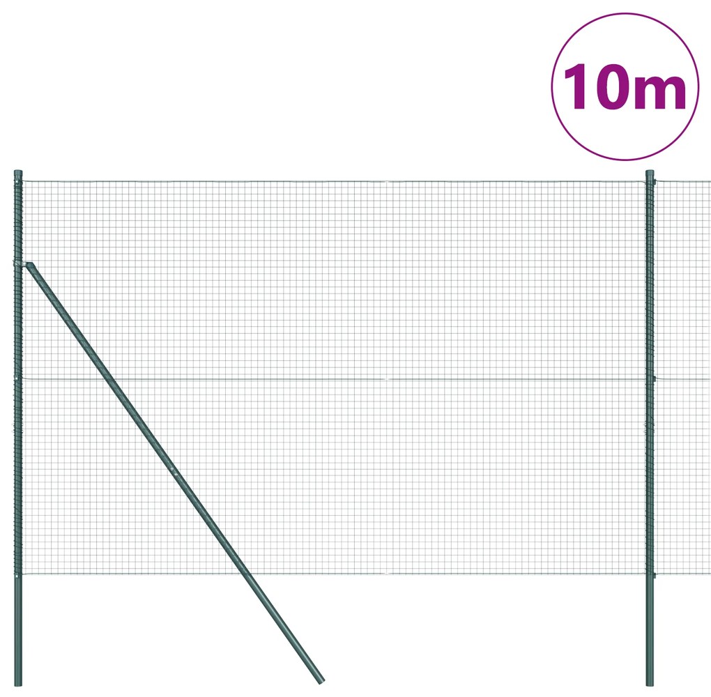 vidaXL Σετ Στηλών Σετ 2 Πράσινο Ατσάλι, PVC 10 x 1.5 μ Ανθεκτικό