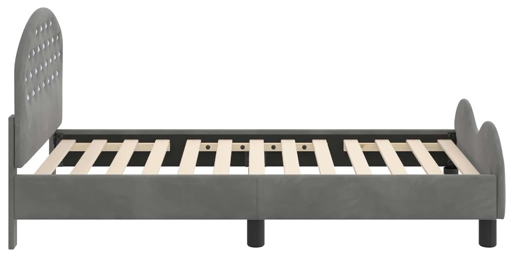 vidaXL Κρεβάτι Παιδικής Κρεβατοκάμαρας με Κεφαλάκι Σκούρο Γκρι Βελούδο