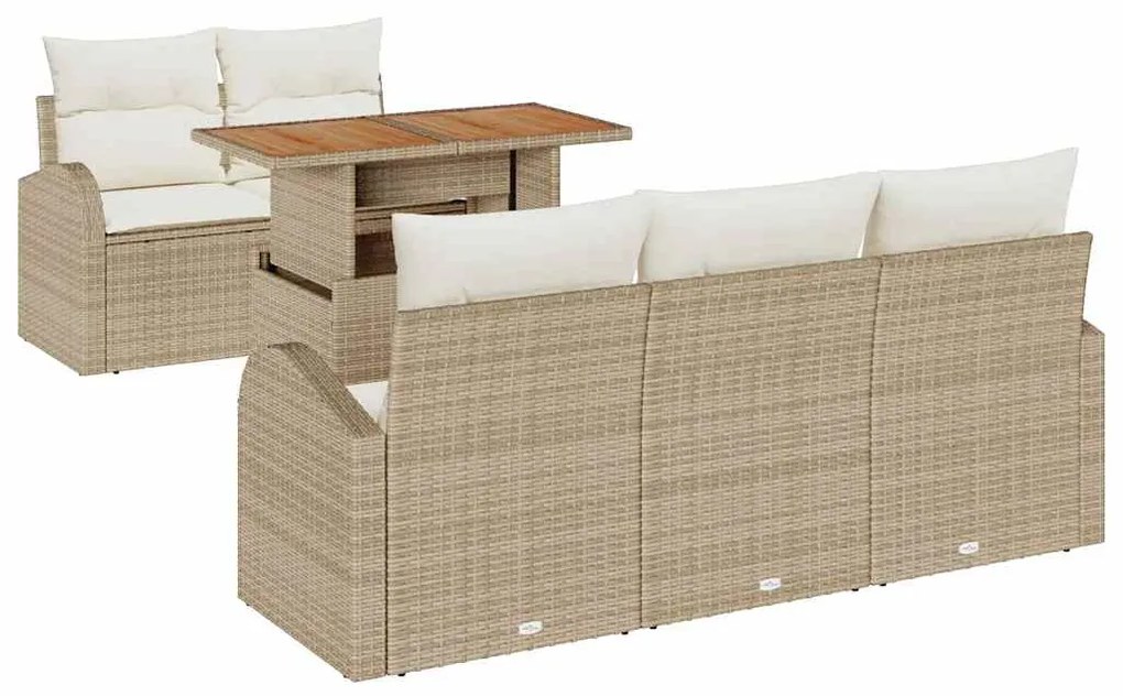 vidaXL Σετ Καναπέ Κήπου 6 pcs μπεζ και κρεμ 100 x 55 x 73 εκ