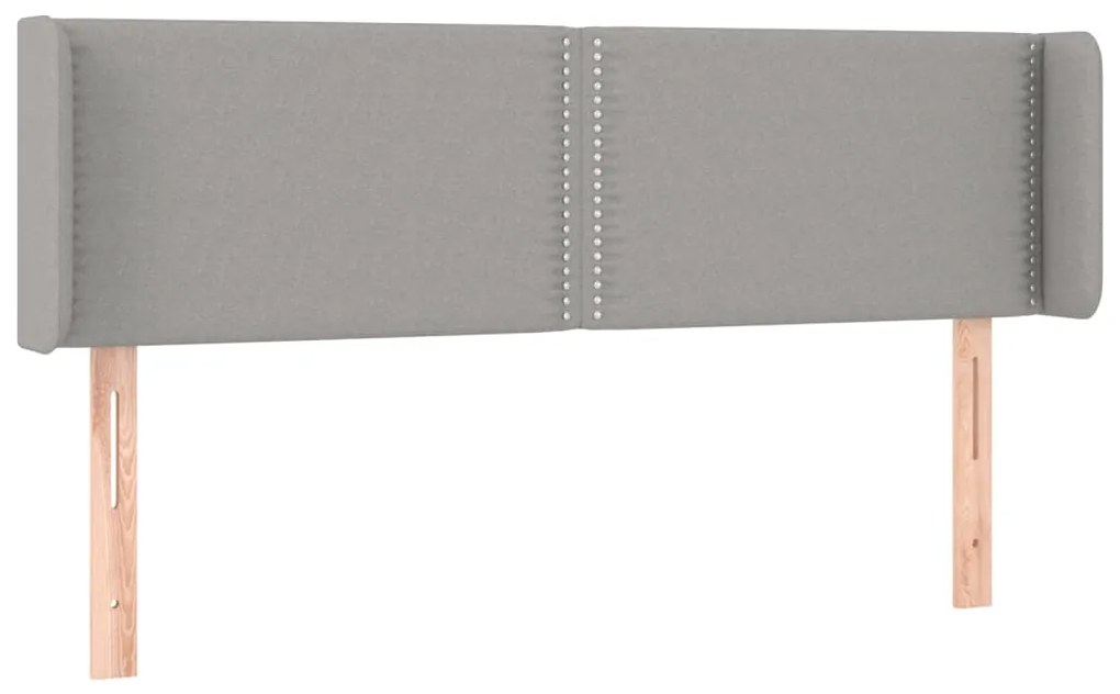 vidaXL Κεφαλάρι Κρεβατιού LED Ανοιχτό Γκρι 147x16x78/88 εκ. Υφασμάτινο