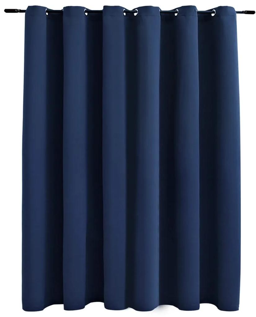 vidaXL Κουρτίνα Συσκότισης με Μεταλλικούς Κρίκους Μπλε 290 x 245 εκ.