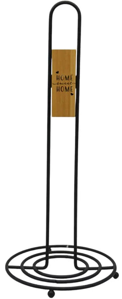 Βάση Χαρτιού Κουζίνας 841882 13x13x32cm Black Ankor Μέταλλο,Ξύλο