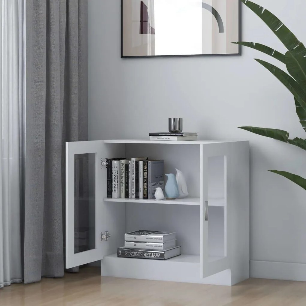 Βιτρίνα Λευκή 82,5 x 30,5 x 80 εκ. Επεξ. Ξύλο - Λευκό
