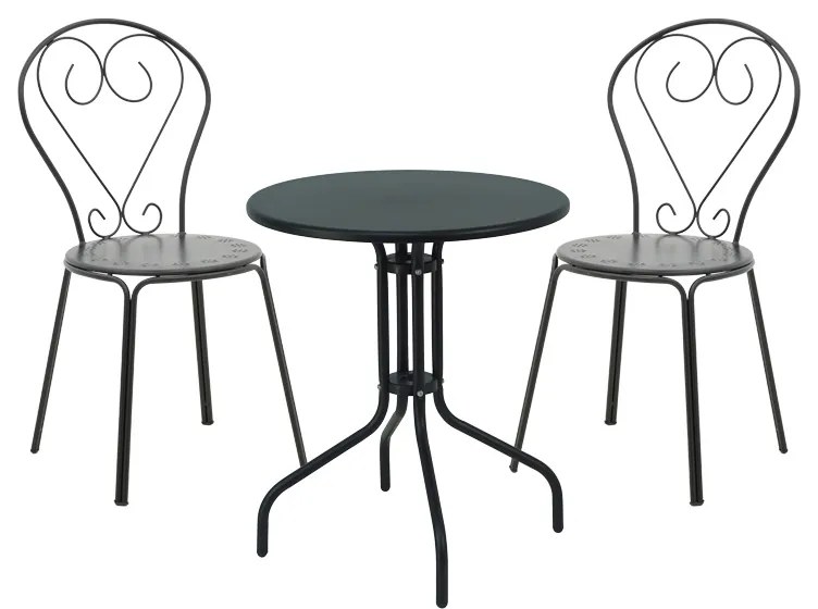 Intrahome Τραπεζαρία Vergo-Chari Intrahome σετ 3τεμ μέταλλο σε μαύρη απόχρωση | SKU: INTRAPA-311112239