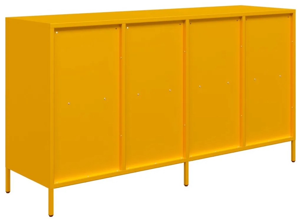 vidaXL Sideboard Μουστάρδα κίτρινη 135x39x73,5 cm Ψυχρής έλασης χάλυβα