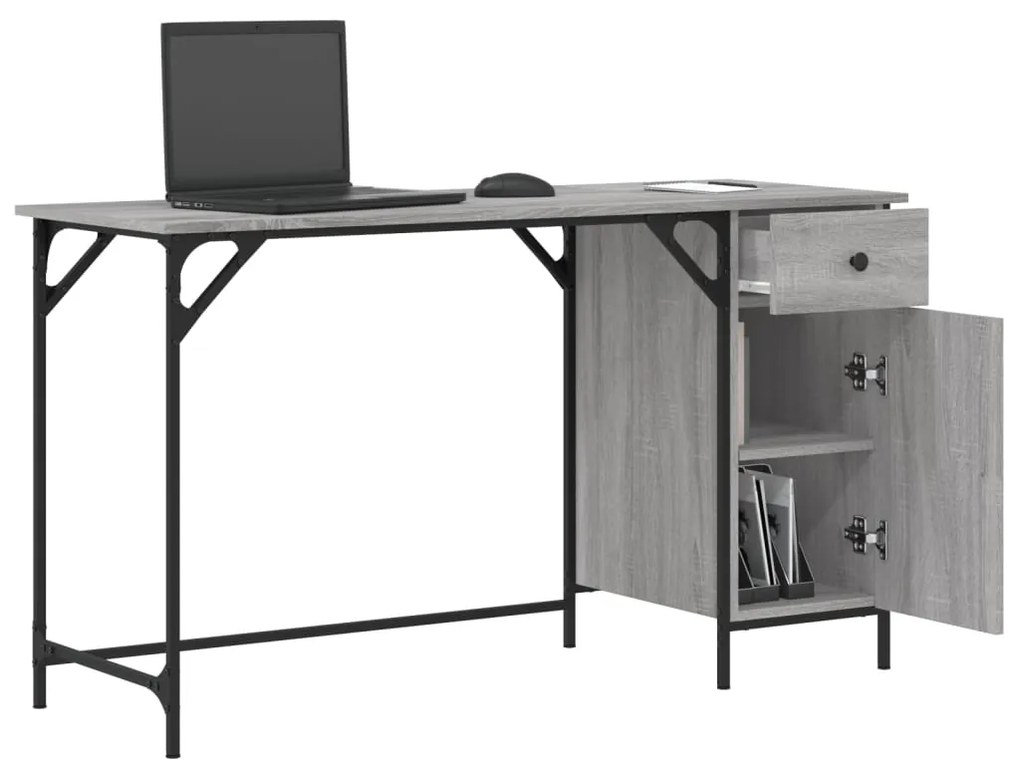 vidaXL Γραφείο Υπολογιστή Γκρι Sonoma 131x48x75 εκ. Επεξεργασμένο Ξύλο