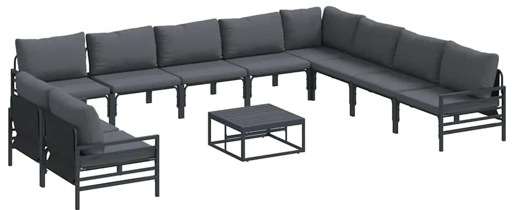 vidaXL Σετ Καναπέ Κήπου 11 pcs Ανθρακί Ατσάλι