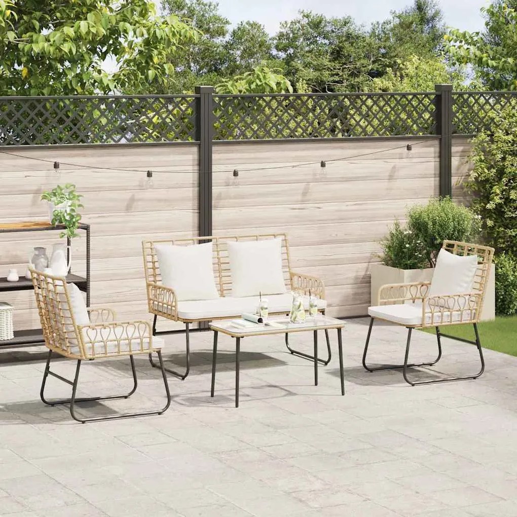 vidaXL Σέτ φαγητού για κήπο 3 pcs Μαύρο, Ανθρακί Πολυ rattan, ατσάλι