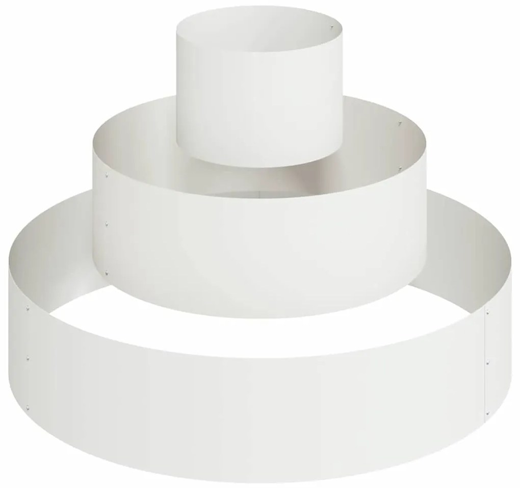 vidaXL Γλάστρα Κήπου Λευκό 90 x 90 x 20 εκ Ψυχρής έλασης χάλυβας