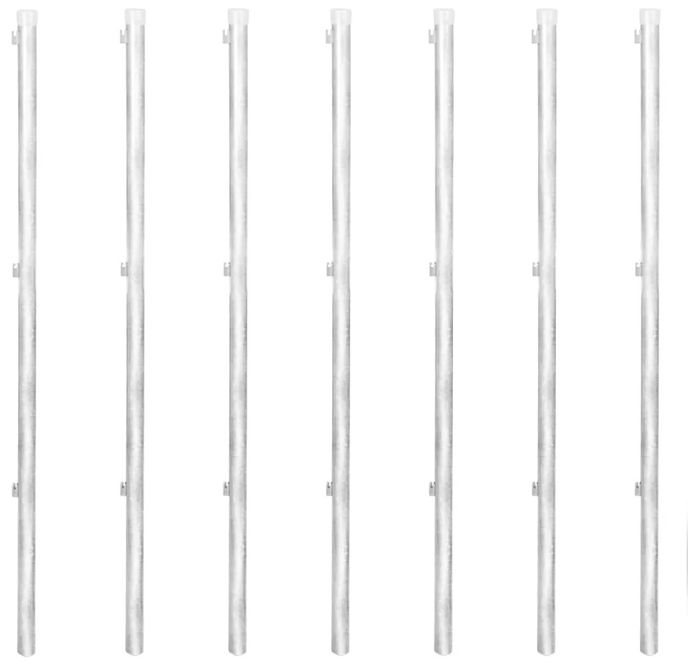 vidaXL Συρματόπλεγμα Ασημί 15 x 1 μ. Γαλβανισμένο Ατσάλι + Στύλοι