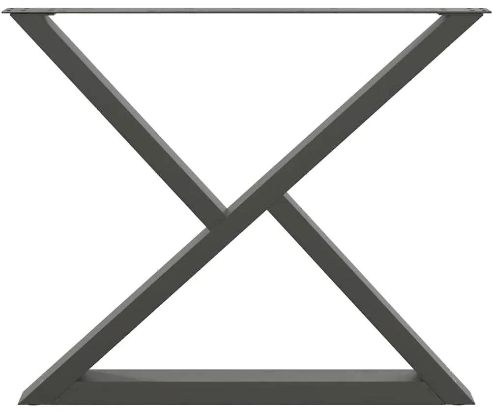 vidaXL Πόδια Τραπεζαρίας 2 τεμ. Ανθρακί 90x(72-73,3) εκ. Ατσάλι