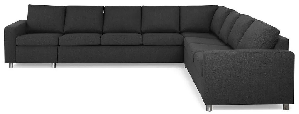Γωνιακός Καναπές Scandinavian Choice C158, Ανθρακί, Ασημί, 345x285x86cm, Πόδια: Μέταλλο | Epipla1.gr