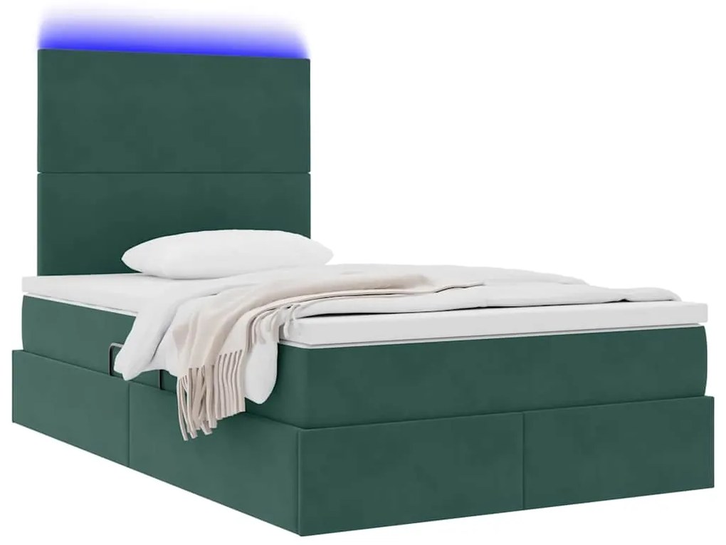 vidaXL Κρεβάτι με αποθηκευτικό χώρο και LED 120 x 200 cm Βελούδο