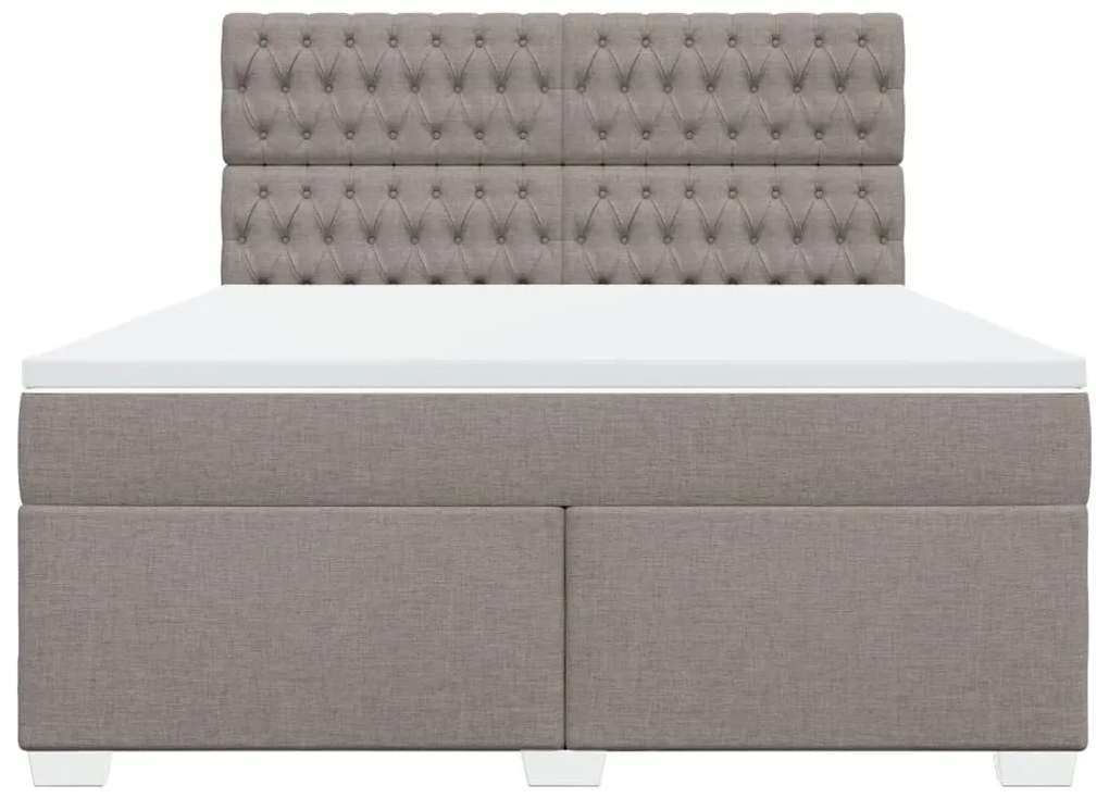 vidaXL Κρεβάτι Boxspring με Στρώμα Taupe 180x200 εκ. Υφασμάτινο