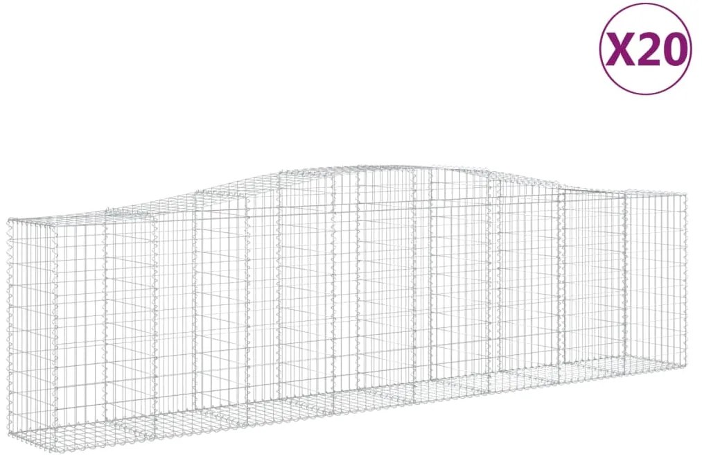 vidaXL Συρματοκιβώτια Τοξωτά 20 τεμ. 400x50x100/120 εκ. Γαλβαν. Ατσάλι