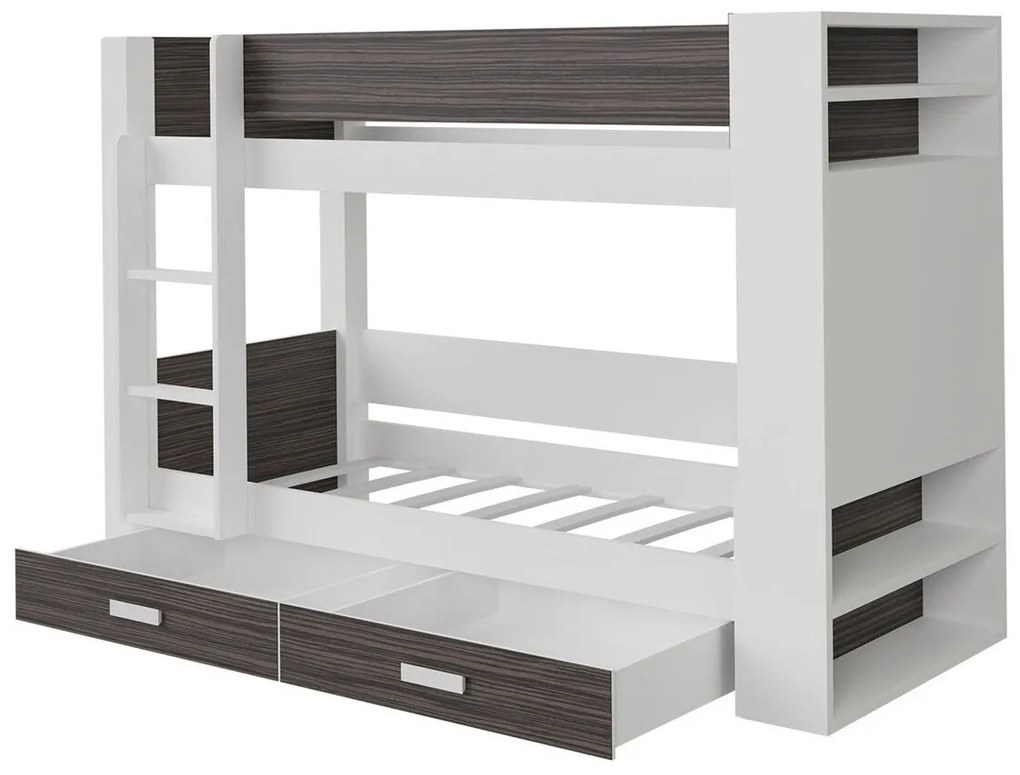 Κουκέτα Henderson 142, Δύο ορόφων, Μπλε, 90x200, Ξύλο, Πλαστικοποιημένη μοριοσανίδα, Τάβλες για Κρεβάτι, 104x230x160cm, 89 kg, Ξύλο: Πεύκο